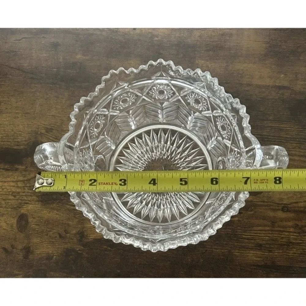 Antique EAPG Cambridge Inverted Feather Crystal Cracker Jar Ice‎ Bucket